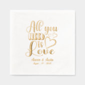 Alles wat je nodig hebt is liefde bruiloft Folie g Servetten (Voorkant)