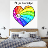 Alles wat je nodig hebt is Liefde Canvas Afdruk (Insitu (Slaapkamer))