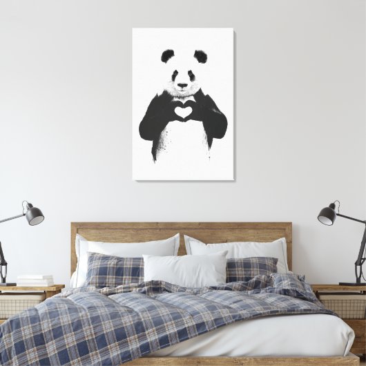 Alles wat je nodig hebt is liefde canvas afdruk (Insitu (Slaapkamer))