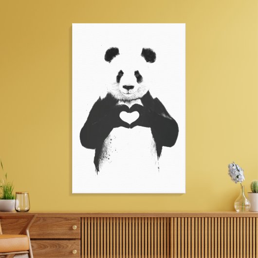 Alles wat je nodig hebt is liefde canvas afdruk (Insitu (Woonkamer))