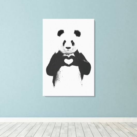 Alles wat je nodig hebt is liefde canvas afdruk (Insitu (Houten vloer))