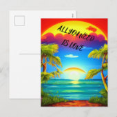Alles wat je nodig hebt is liefde Caribisch tropis Feestdagenkaart (Voorkant / Achterkant)