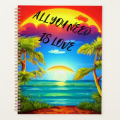 Alles wat je nodig hebt is liefde Caribisch tropis Planner (Voorkant)