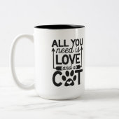 Alles wat je nodig hebt is liefde - Cat Coffee Mok (Links)