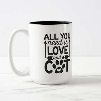 Alles wat je nodig hebt is liefde - Cat Coffee Mok