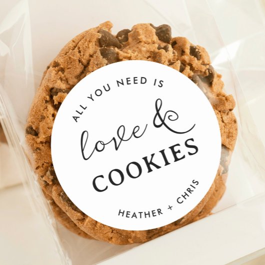 Alles wat je nodig hebt is liefde & cookies gunst ronde sticker