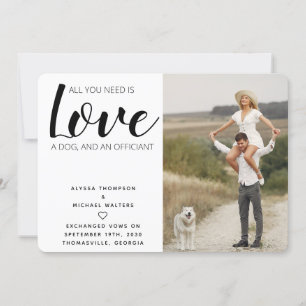 Alles wat je nodig hebt is Liefde Dog Elopement Aa Save The Date