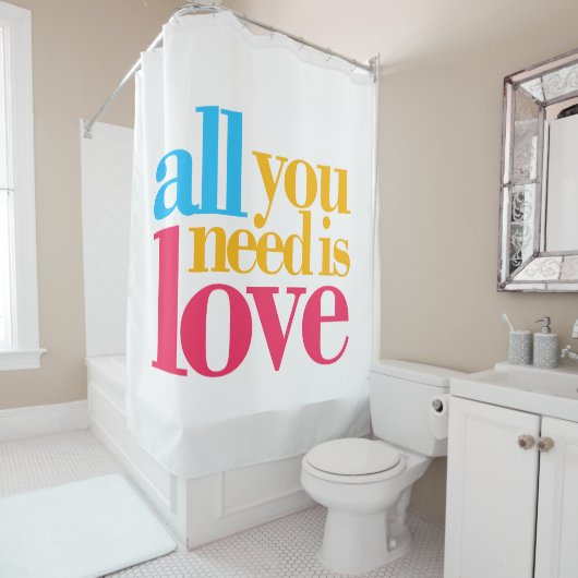Alles wat je nodig hebt is liefde douchegordijn (In situ)