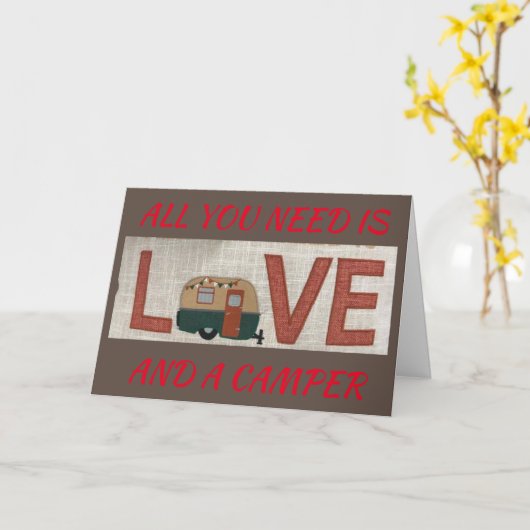 ALLES WAT JE NODIG HEBT IS LIEFDE / EEN CAMPER / M KAART (Gele Bloem)