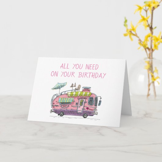 ALLES WAT JE NODIG HEBT IS LIEFDE / EEN CAMPER / M KAART (Gele Bloem)