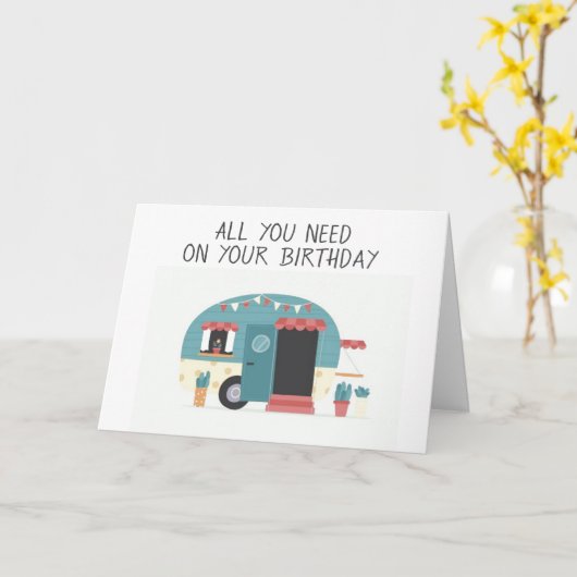 ALLES WAT JE NODIG HEBT IS LIEFDE / EEN CAMPER / M KAART (Gele Bloem)