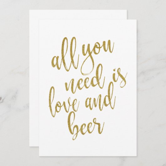 Alles wat je nodig hebt is liefde en bier betaalbo (Voorkant / Achterkant)