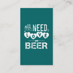 Alles wat je nodig hebt is liefde en bier visitekaartje