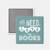 Alles wat je nodig hebt is liefde en boeken magneet (Voorkant / Achterkant)
