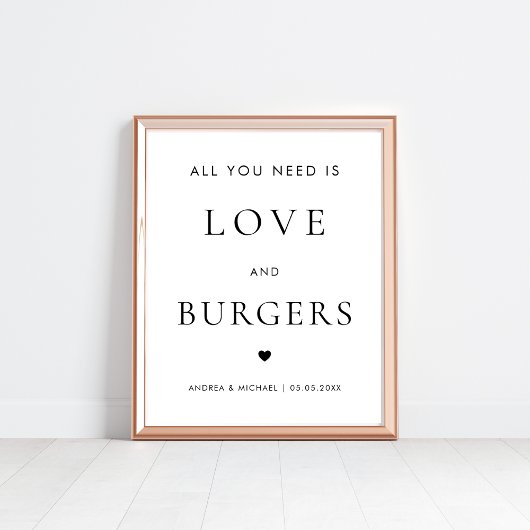 Alles wat je nodig hebt is liefde en burgers bruil poster
