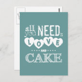 Alles wat je nodig hebt is liefde en Cake Briefkaart (Voorkant / Achterkant)