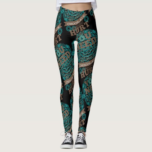 Alles wat je nodig hebt is liefde en chocolade leggings (Voorkant)