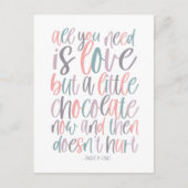Alles wat je nodig hebt is liefde en chocolade Val Feestdagenkaart (Voorkant)