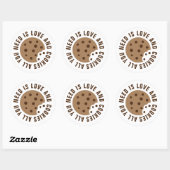 Alles wat je nodig hebt is liefde en cookies aange ronde sticker (Vel)