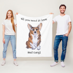 Alles wat je nodig hebt is liefde en corgi fleece deken