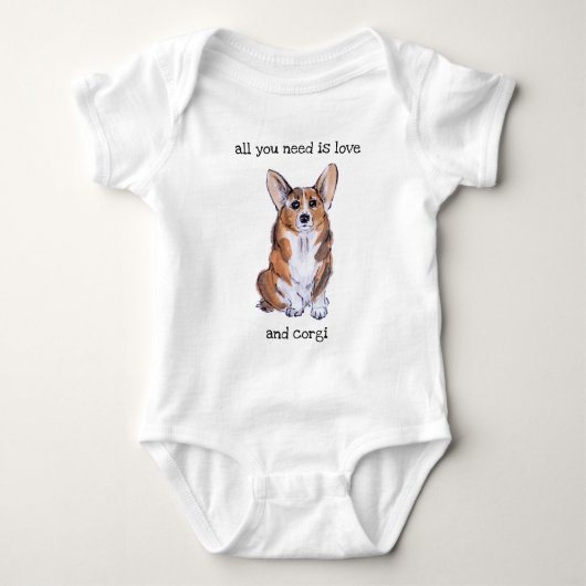 Alles wat je nodig hebt is liefde en corgi romper (Voorkant)