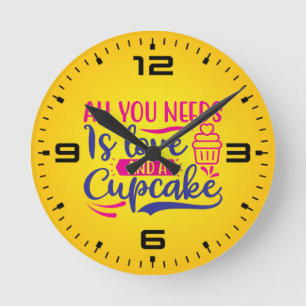 Alles wat je nodig hebt is Liefde En Cupcake-67518 Ronde Klok
