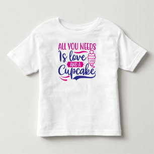 Alles wat je nodig hebt is liefde en cupcake kinder shirts