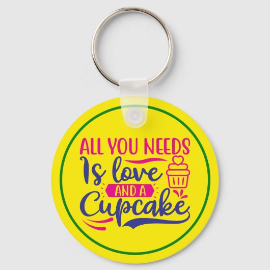 Alles wat je nodig hebt is liefde en cupcake sleutelhanger (Voorkant)