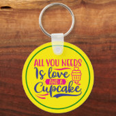 Alles wat je nodig hebt is liefde en cupcake sleutelhanger (Achterkant)