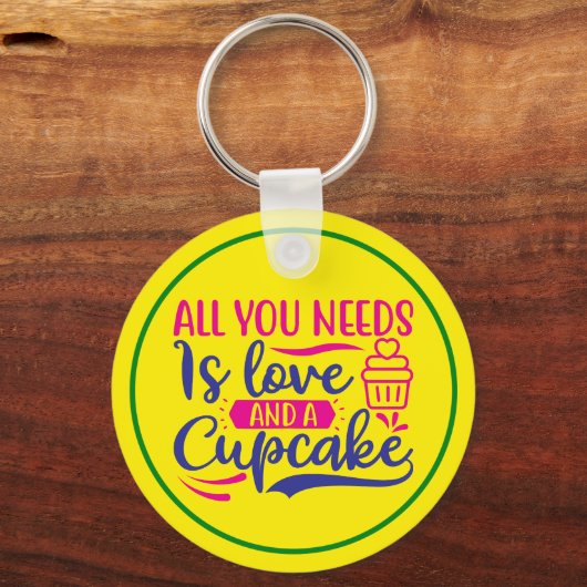 Alles wat je nodig hebt is liefde en cupcake sleutelhanger (Voorkant)
