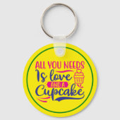 Alles wat je nodig hebt is liefde en cupcake sleutelhanger (Achterkant)