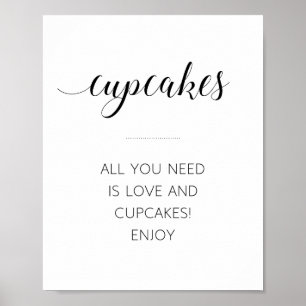 Alles wat je nodig hebt is Liefde en Cupcakes Trou Poster