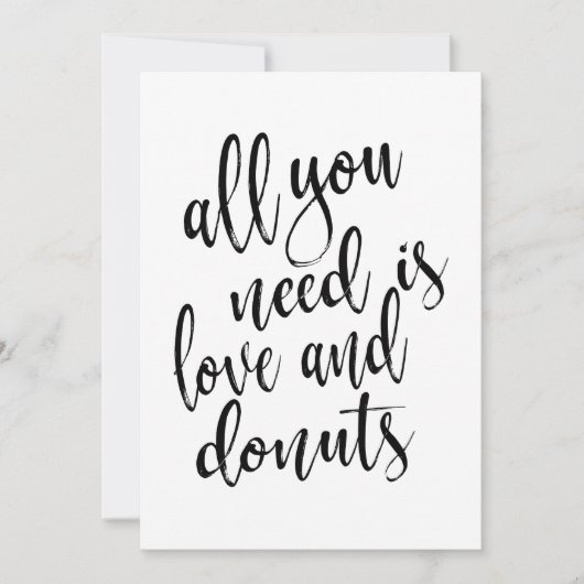 Alles wat je nodig hebt is liefde en donuteert bet kaart (Voorkant)