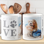 Alles wat je nodig hebt is liefde en een aangepast koffiemok<br><div class="desc">Het enige wat je nodig hebt is liefde en een hond! Verrassend uw favoriete hondenliefhebber met deze schattige mok van de hondenfoto. Pas je favoriete foto en naam van je hond aan. Deze liefde met een mok van een pootafdrukdesign is een favoriet voor alle hondenliefhebbers, hondenmoeders en hondenbroodjes. Het LOVE...</div>