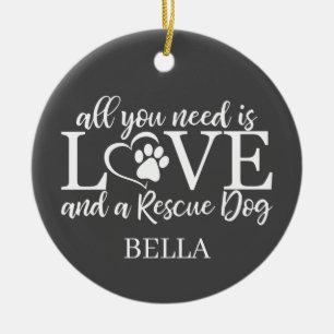 Alles wat je nodig hebt is liefde en een afbeeldin keramisch ornament