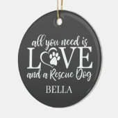 Alles wat je nodig hebt is liefde en een afbeeldin keramisch ornament (Links)