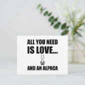 Alles wat je nodig hebt, is liefde en een Alpaca F Briefkaart (Staand voorkant)