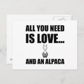 Alles wat je nodig hebt, is liefde en een Alpaca F Briefkaart (Voorkant / Achterkant)