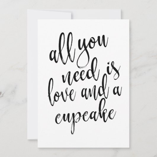 Alles wat je nodig hebt, is liefde en een cakeek b kaart (Voorkant)