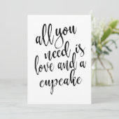 Alles wat je nodig hebt, is liefde en een cakeek b kaart (Staand voorkant)
