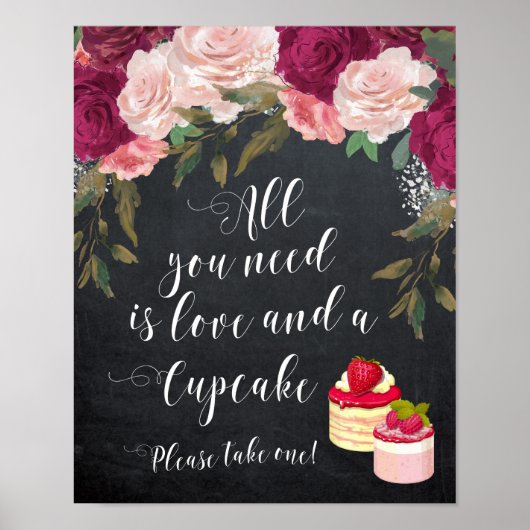 alles wat je nodig hebt is liefde en een cupcake b poster (Voorkant)