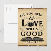 Alles wat je nodig hebt is liefde en een goed boek briefkaart (Voorkant / Achterkant)
