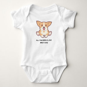 Alles wat je nodig hebt is liefde en een hond baby romper