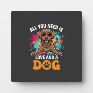 Alles wat je nodig hebt is liefde en een hond graf fotoplaat