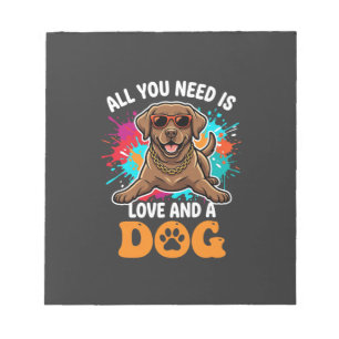 Alles wat je nodig hebt is liefde en een hond graf notitieblok
