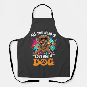 Alles wat je nodig hebt is liefde en een hond graf schort