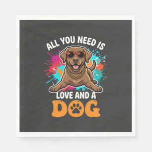 Alles wat je nodig hebt is liefde en een hond graf servet