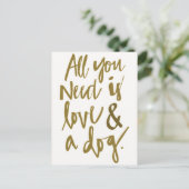 Alles wat je nodig hebt is liefde en een hond met briefkaart (Staand voorkant)