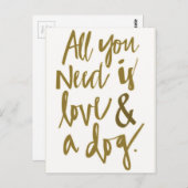 Alles wat je nodig hebt is liefde en een hond met briefkaart (Voorkant / Achterkant)