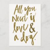 Alles wat je nodig hebt is liefde en een hond met briefkaart (Voorkant)